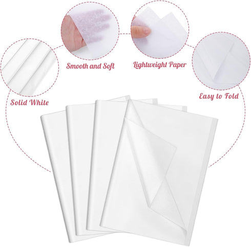 160 Sheets White Tissue Paper 14 X 20 Inches Tissue Paper Bulk for Packaging Gift Bags Wedding Birthday Art Crafts...