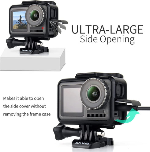 Frame Case for DJI Osmo Action Skeleton Housing Protective Shell Cage with Cold Shoe Mount Photography Vlog Accessories Kit for DJI Action 1...