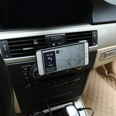 Aluminum Alloy Car Center Console Air Vent Mobile Phone Holder for BMW 3 Series E90 E92 2005-2012 Car Accessories (Black)...