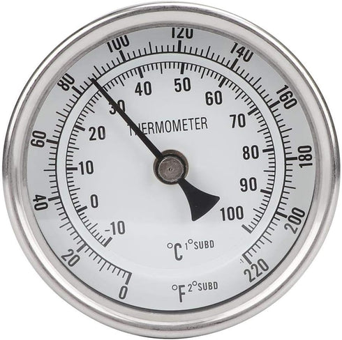 Metal Dial Thermometer, high Accuracy Stainless Steel 1/2 NPT Thread Pot Thermometer, Weldless Thermometer for Kitchen Use...