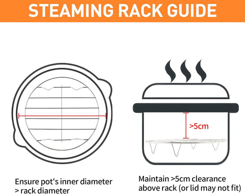 TamBee 8 Inch Cooking Rack Round 304 Stainless Steel Baking and Cooling Steaming Rack w Stand Cookware Fit for Air Fryer Pressure Cooker Canning S...