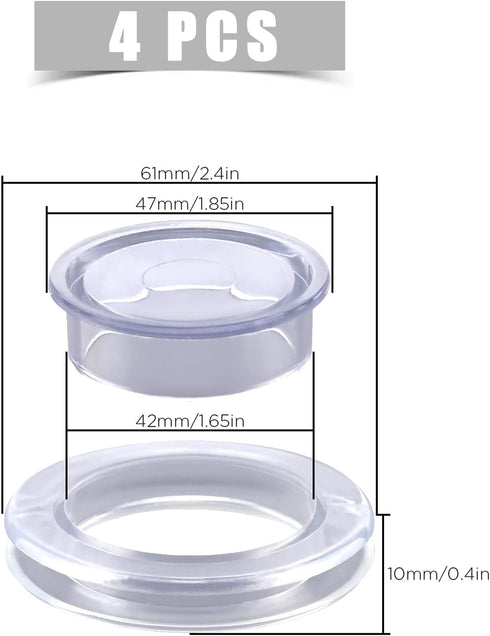 AIEX 2 Inch 4 Sets Patio Table Umbrella Hole Ring and Cap Set Silicone Transparent Including 4 Rings and 4 Stoppers...