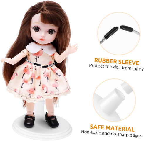 Toddmomy White Doll Stands 2Pcs Doll Display Stand Doll Bracket Doll Support Stand Bear Stand Desktop Doll Holder for Kids Accessories (25cm)...