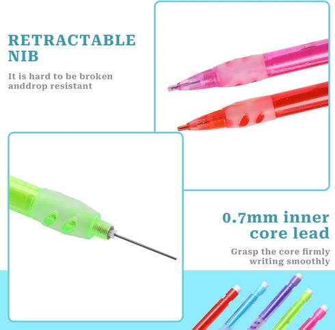 15Pcs Mini Mechanical Pencils Assorted Automatic Pencils with Mini Erasers 0.7 mm Small Mechanical Pencil Pens for Home Office School Stationery S...