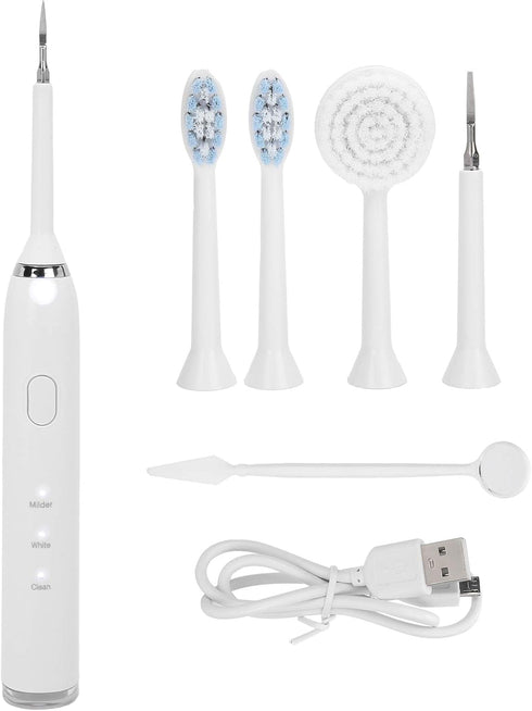 Multi?Functional Electric Toothbrush, Oral Irrigator with Face Brush Mouth Mirror White Teeth for Ultrasonic Ultrasonic-Toothbrushes Teeth Cleanin...