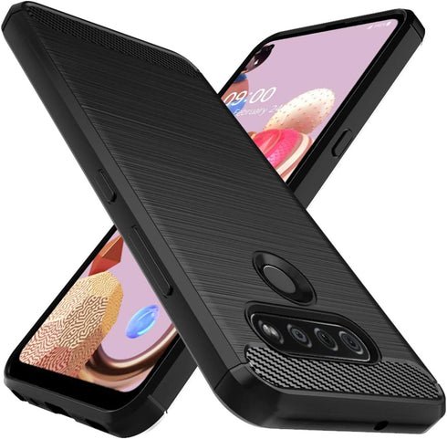 Osophter for LG K51 Case,LG Reflect Case,LG Q51 Case Shock-Absorption Flexible TPU Rubber Protective Cell Phone Cover for LG K51(Black)...