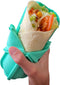 Aqua Wrap'd Reusable Silicone Lunch Burrito Flatbread Wrap Holder Container Alternative to Beeswax Wraps Cling Wrap...