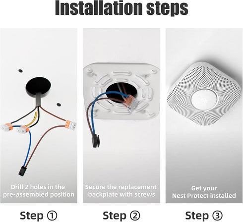 Mounting Plate Replacement for Google Nest Protect 1st Gen (Wired&Battery), Backplate Replacement Parts for Nest Detector Models 05A&05C...