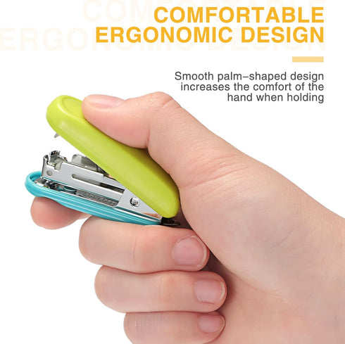 Leinuosen 6 Pack Mini Stapler with 1000 Staples Pink Small Stapler Multipack 16 Sheets Capacity Standard Staples with Box Desktop Stapler Remover ...
