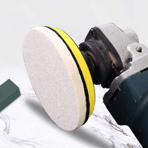 6" Wool Polishing Pads, 5pcs Wool Felt Polishing Pad Buffing Wheels Flocking Hook & Loop Back for Random Orbital Sander...
