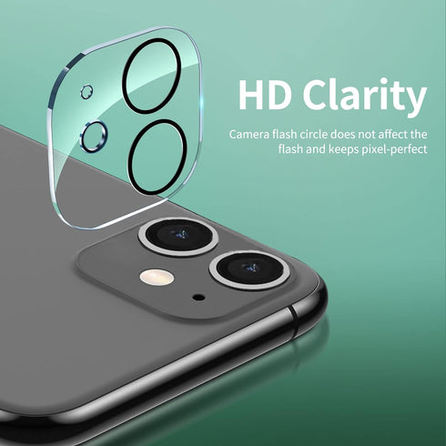 NEW'C 4 Pack, 2 Pack Screen Protector for iPhone 11 + 2 Pack Camera Lens Protector, Sensor Protection,Case Friendly Tempered Glass Film...