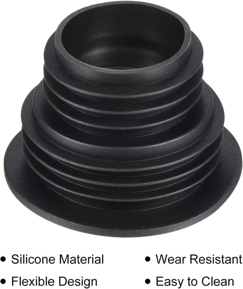 MECCANIXITY Drain Pipe Seal Hose Silicone Plug Sewer Sealing Ring Connector for Kitchen Bathroom, Black...