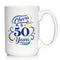 Cheers to 50 Years - Coffee Mug Gifts for Women & Men - 50th Anniversary Party Decor - Large 15oz White Ceramic Mug...