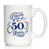 Cheers to 50 Years - Coffee Mug Gifts for Women & Men - 50th Anniversary Party Decor - Large 15oz White Ceramic Mug...