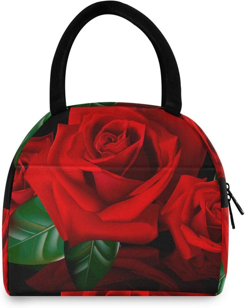 Red Rose Lunch Bag Tote Bag Lunch Bag for Women Lunch Box Insulated Lunch Container...