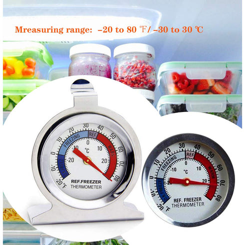 Refrigerator Freezer Large Dial Thermometer -20/80 °F Aulufft 4 pcs Classic Series Fridge Freezer Alarm Thermometer Internal Temperature Gauge for...