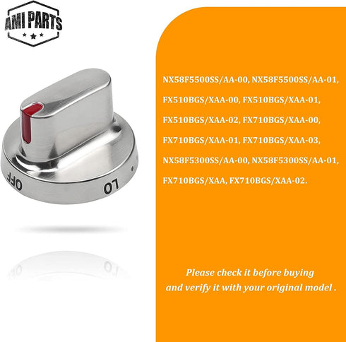 AMI PARTS DG64-00472A DG64-00347A Compatible with Samsung Stove Knob - Range Gas Stove Knob Dial - Replaces DG64-00472A DG64-00347B NX58F5500SS NX58F5500SS