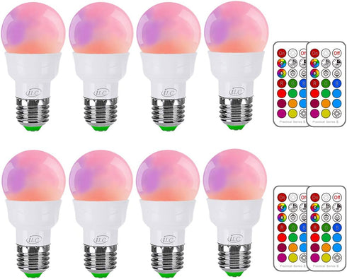 ILC RGB LED Light Bulb, Color Changing 40W Equivalent, Daylight White, 450LM Dimmable 5W E26 Screw Base RGBW, Mood Light Bulb - 12 Color Choices -...