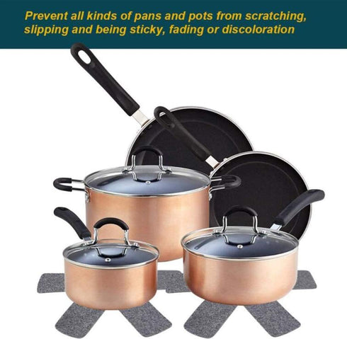 1 Set 12Pcs Pot and Pan Protectors 3 Different Size Cookware Protector Thicker Pots and Pans Dividers Anti-Slip Pan Separators Pads for Protecting...