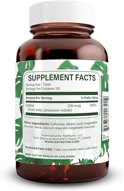 Natural Nutra Kelp Iodine Supplement, Helps Improve Brain Health, Strengthens Immune System, and Regulates Metabolism, Vegan Sea Kelp, Atlantic So...