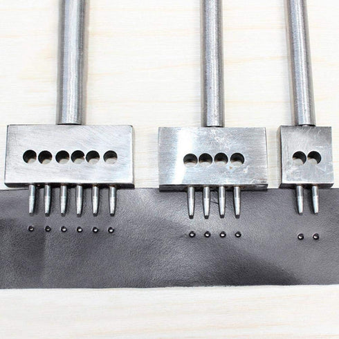 3Pcs 2/4/6 Leather Stitching Punch Prong Steel Leather Craft Tool DIY Lacing Stitching Punch Tool with 4/5/6/8mm Pitch(6mm Pitch)...