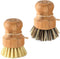 Dish Scrub Brush Bamboo - S&C Kitchen, Cleans Pan/Vegetable/Dishes/Wok, Bamboo Scrub Brush for Kitchen/Bathroom, Made Out of Palm & Sisal Bristles...