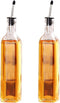 DLD16oz Glass Olive Oil Bottle Dispenser - Oil and Vinegar Cruet with Pourers and Funnel - Olive Oil Carafe Decanter for Kitchen- 473ml...
