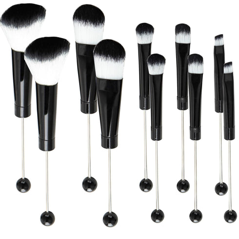 10Pieces Beadable Makeup Brushes Diy Makeup Comestic Brushes Beaded Brushes Kit for DIY Beaded Eyeshadow Brush (Beadable Makeup Brushes-10pieces=2...