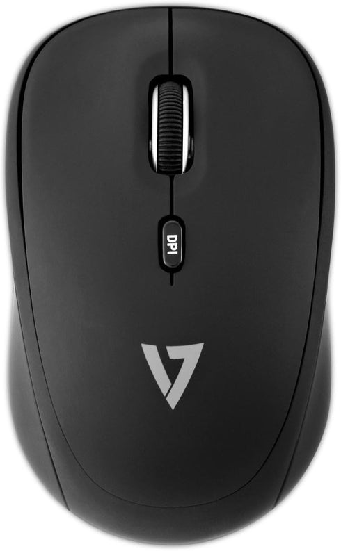 V7 MW100-1N 4-Button Wireless Optical Mouse with Adjustable DPI, Mobile, Black...