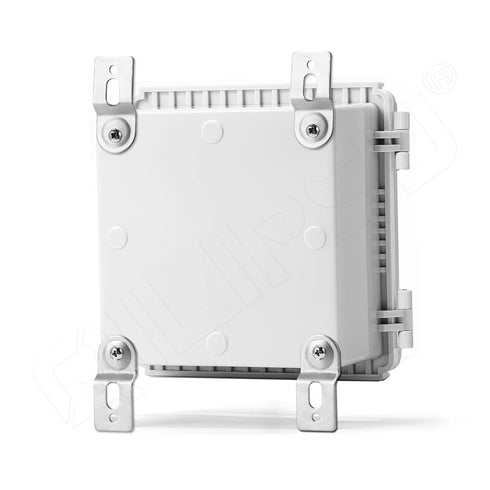 QILIPSU Hinged Cover Stainless Steel Latch 150x150x90mm Junction Box with Mounting Plate, Universal IP67 Project Box Waterproof DIY Electrical Enc...