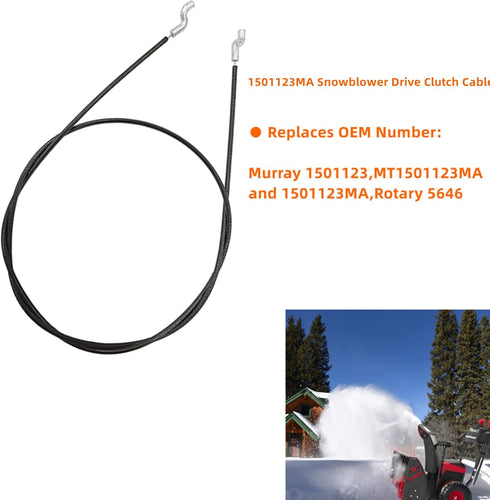 1501123MA Front Drive Clutch Cable Fit Murray Craftsman Front Wheel Drive 2-Stage Snow Thrower Snowblower 1501123 MT1501123MA...
