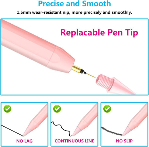 Stylus Pen for iPad(2018-2024) Fast Charging&Palm Rejection,Active Pencil Compatible with Apple iPad Pro13/12.9/11inch M4,iPad10th/9th/8th/7th/6th...