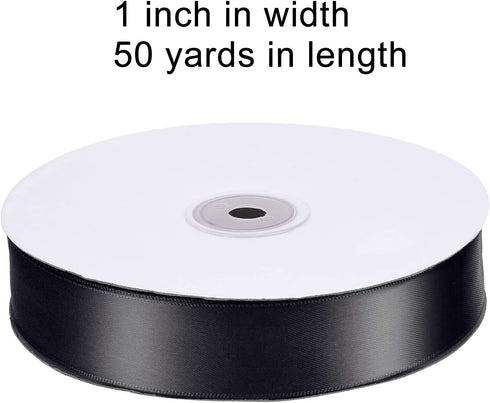 Livder Double Face Satin Ribbon Roll, 1 inch Wide 50 Yard Length for Party Decoration, DIY Hair Accessories, Sewing, Gift Wrapping, Invitation Emb...