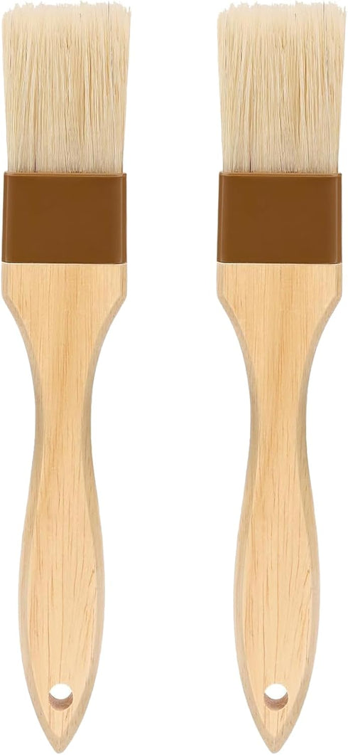Pastry brush,Basting brush for Cooking,Natural Bristle BBQ Brush for Oil & Sauce,Wooden Handle Food Brush for Baking,Easy Clean Butter Egg Wash Br...