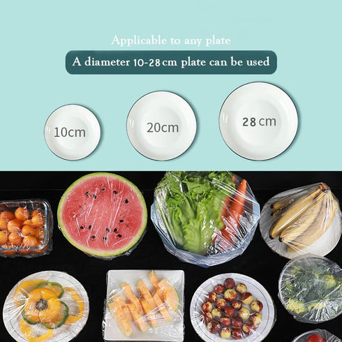 200pcs Disposable Bowl Covers - Food Cover Stretch Edging, Stretchable Plastic Wrap, Elastic Storage Wraps for Storage Containers, Disposable Fres...