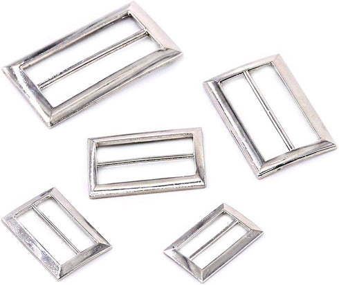 Swpeet 25 Pcs Assoreted Metal Tri-Glide Slides Buckles Kit, Tri-Glide Slides Square Ring Slide Adjusters Buckles Webbing Belts Buckle for Belt Bag...