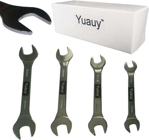 (3mm thick) 4 PCs Double Ended 10 mm to 18mm Cone Wrench Bike Bicycle Spanner Cycling Tool Kit Multi Set Chromeplated Much Stronger...