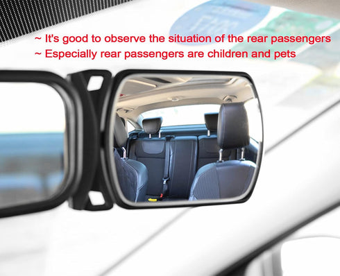 Universal Car Interior Rearview Mirror Auxiliary Mirror-Folding and Rotating to Adjust the Angle, Dedicated to Observe the Rear Wide-Angle HD Conv...