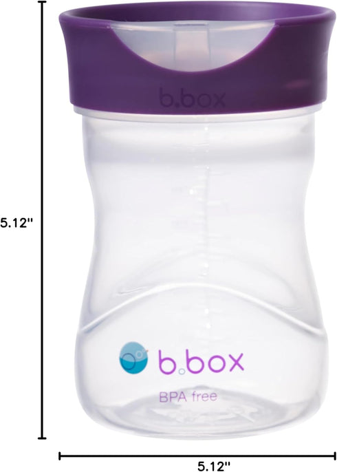 b.box Toddler Training Cup: Free Flow Opening, Great Transition from Sippy to Big Kid Cup. BPA Free, Dishwasher safe. Ages 12+ months (Grape, 8oz)...