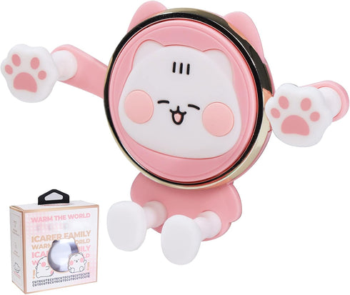 Cute Phone Mount for Car, Pink Cat Air Vent Clip Cell Phone Holder for Car Compatible with 4-7 inch Smartphones, Car Accessories for Women and Gir...