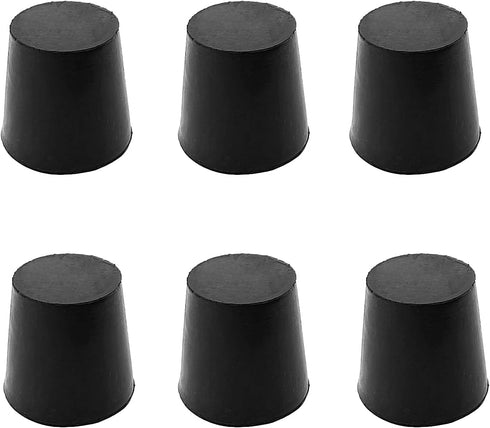 PENCK 6pcs Rubber Stopper 20mm - 26mm Plugs Tapered Plug Black Solid Test Tubes Bungs Stoppers for Lab Home Use...