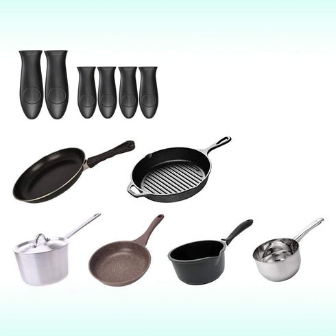 Silicone Hot Handle Holder Small Cast Iron Handle Cover Skillet Handle Cover Griddle Cover Cookware Handles Cover for Frying Pans & Griddles Sleev...