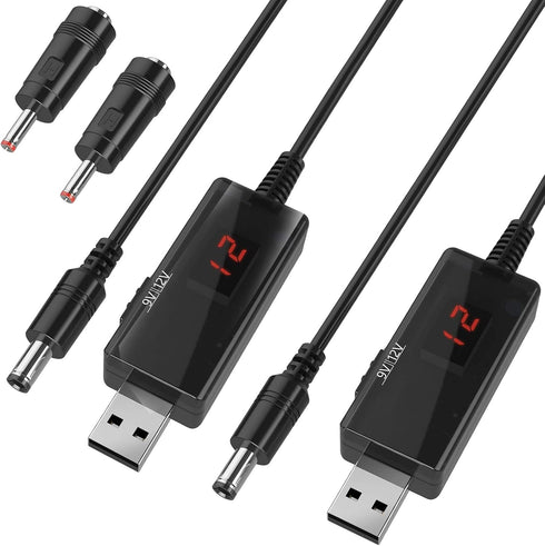 DROK USB to 9V Adapter, 5V to 12V Step Up Converter, USB to 12V DC Power Cable Voltage Converter 1A Step Up Transformer Voltage Regulator 12V with...