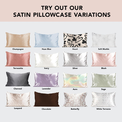 Kitsch Satin Pillowcase with Zipper for Hair & Skin, Softer Than Silk Pillow Cases Queen, Smooth Pillow Covers, Machine Washable, Wrinkle-Free, Co...