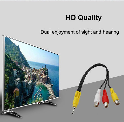 3.5mm to 3RC.A Input Adapter, Video AV Component Adapter Cable Replacement, 3 RC.A to AV Input Adapter, RC.A Conversion Cable Compatible with TCL ...