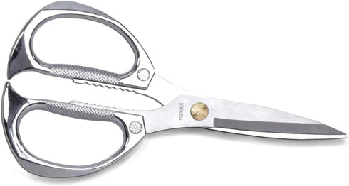 7.5in Stainless Steel Kitchen Scissors, Heavy Duty Shears for Chicken, Meat, Food, Vegetables, BBQ (Silver)...