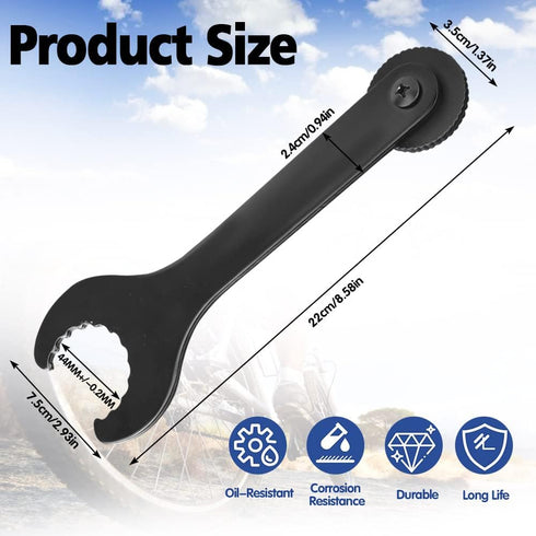 Bicycle Wrench Bottom Bracket Spanner Carbon Steel Install Removal Spanner Wrench Black Bicycle Axle Wrench Tool for Shimano Hollowtech 2?22CM Len...