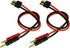 FLASH HOBBY 2PCS Battery Charger Adapter Male to 4.0mm Banana Plug Connector with 14AWG 300mm Cable Wire for RC Crawler, Helicopter & Boat Lipo Ba...