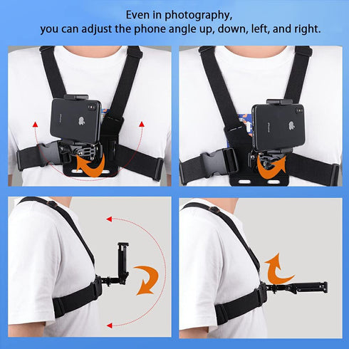 Mobile Phone Chest Mount Strap Holder ?Anti-Slide Strap Mount for Phone 360 Degree Rotary for Video Recording Camera Harness......