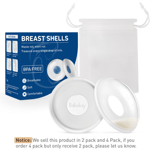 Breast Shells, 4 Pack Nursing Cups, Milk Saver, Protect Sore Nipples for Breastfeeding, Collect Breastmilk Leaks for Nursing Moms, Soft and Flexib...